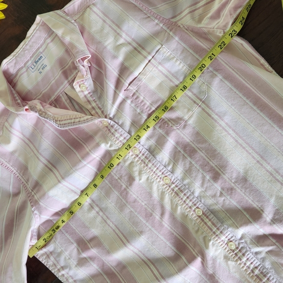 L.L.BEAN PINK STRIPED COTTON BUTTONS DOWN SHIRT - Picture 7 of 8